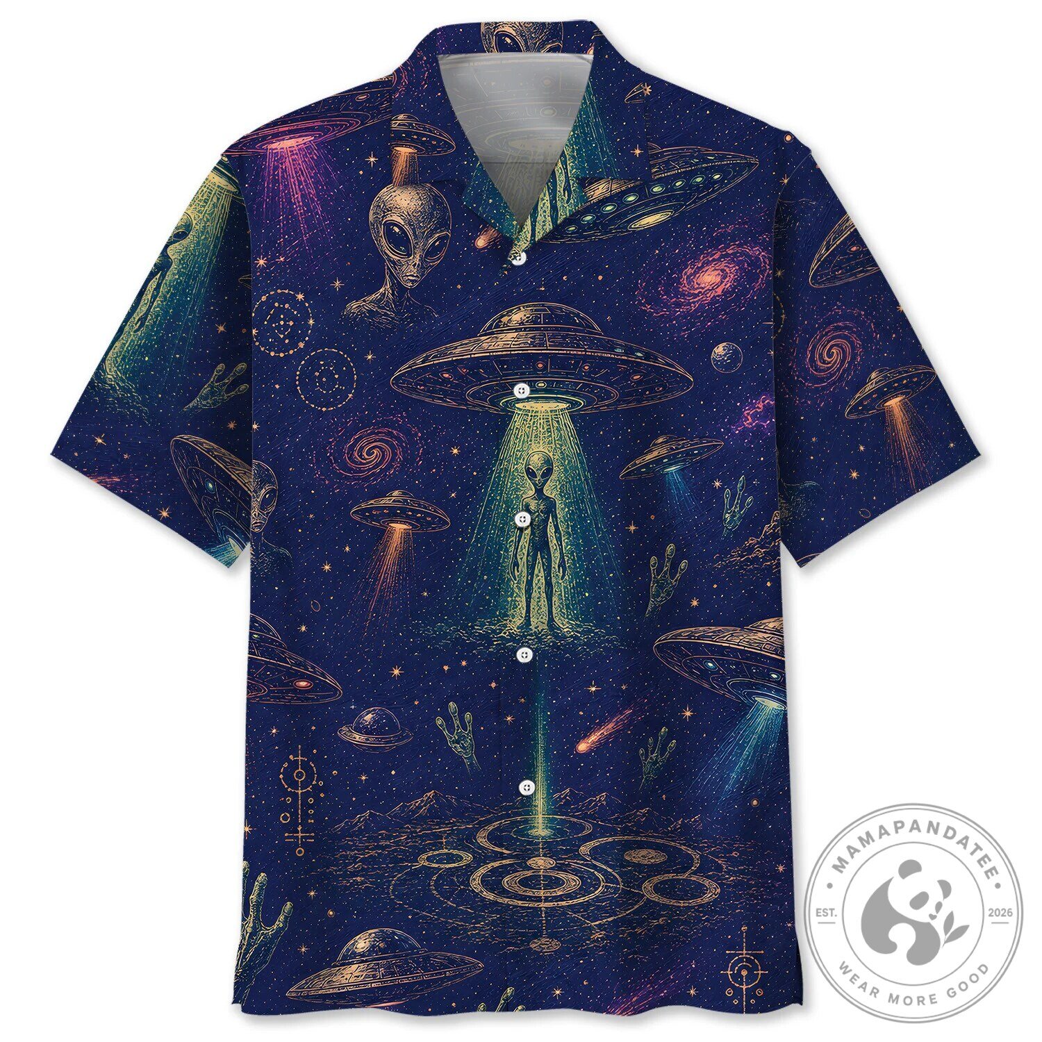 UFO Alien Vintage Art Hawaiian Shirt