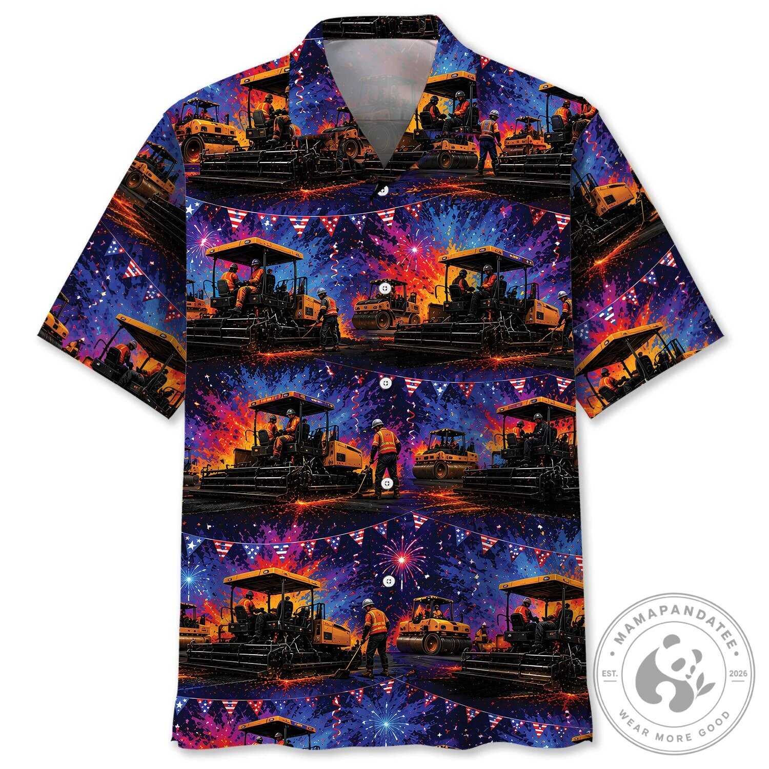Hawaiian Shirt for Construction Workers who Operate Asphalt Pavers