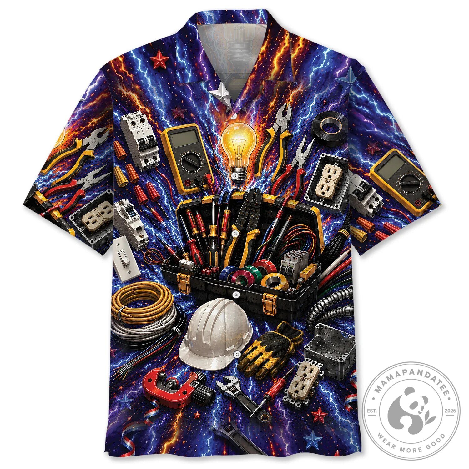 Electrician Tools Lightning Bolt Vintage Hawaiian Shirt