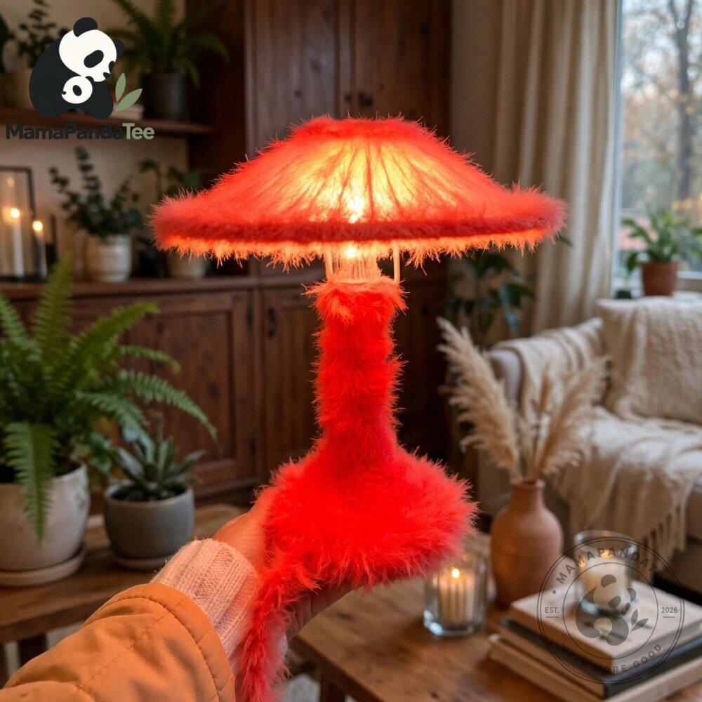 Fluffy Pleated Table Lamp Cozy Aesthetic Red Nightstand Light 5 Fluffy Pleated Table Lamp Cozy Aesthetic Red Nightstand Light