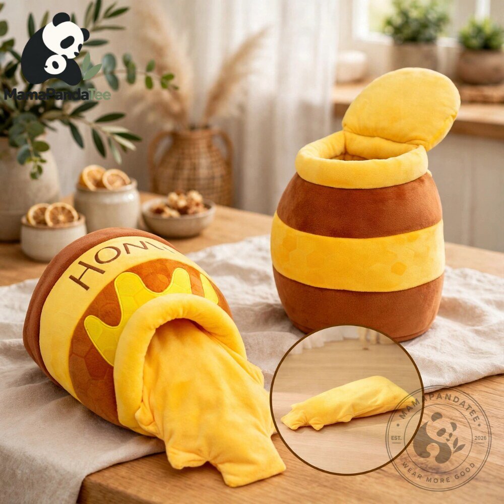 Winnie the Pooh Honey Pot Cat Bed Cute Plush Pet Cave 5 Winnie the Pooh Honey Pot Cat Bed Cute Plush Pet Cave