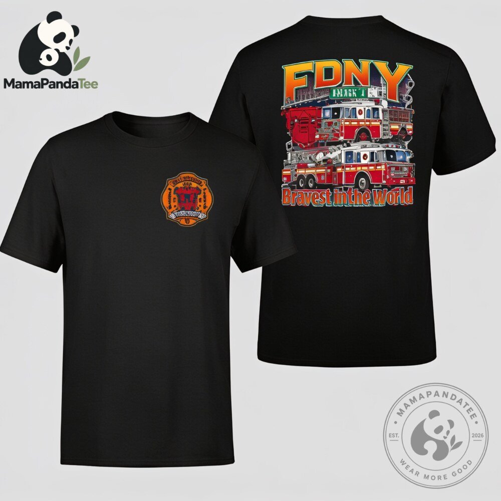 FDNY Bravest in the World Firefighter Graphic T Shirt