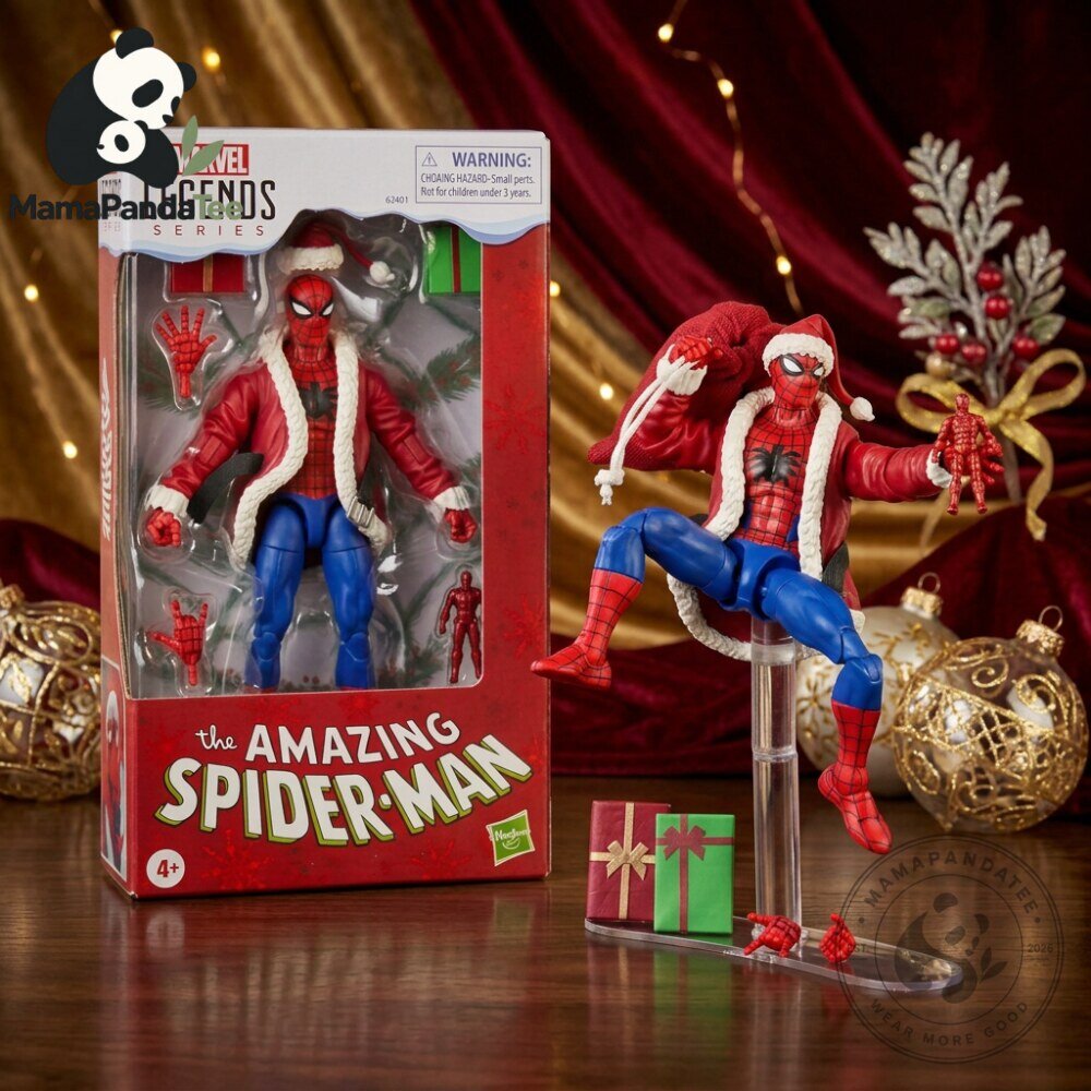 Marvel Legends Holiday Spider Man Action Figure Santa Suit Edition