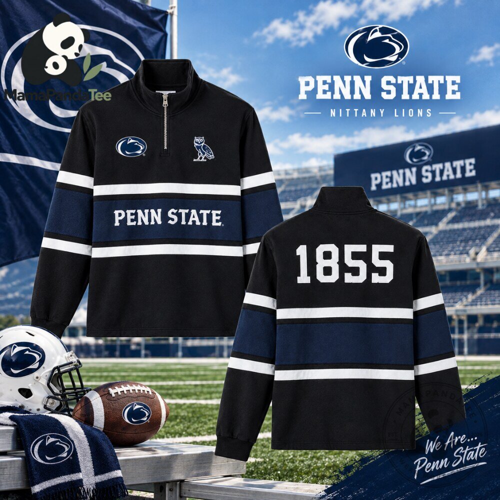 Penn State Nittany Lions Black 1855 Quarter Zip Sweatshirt
