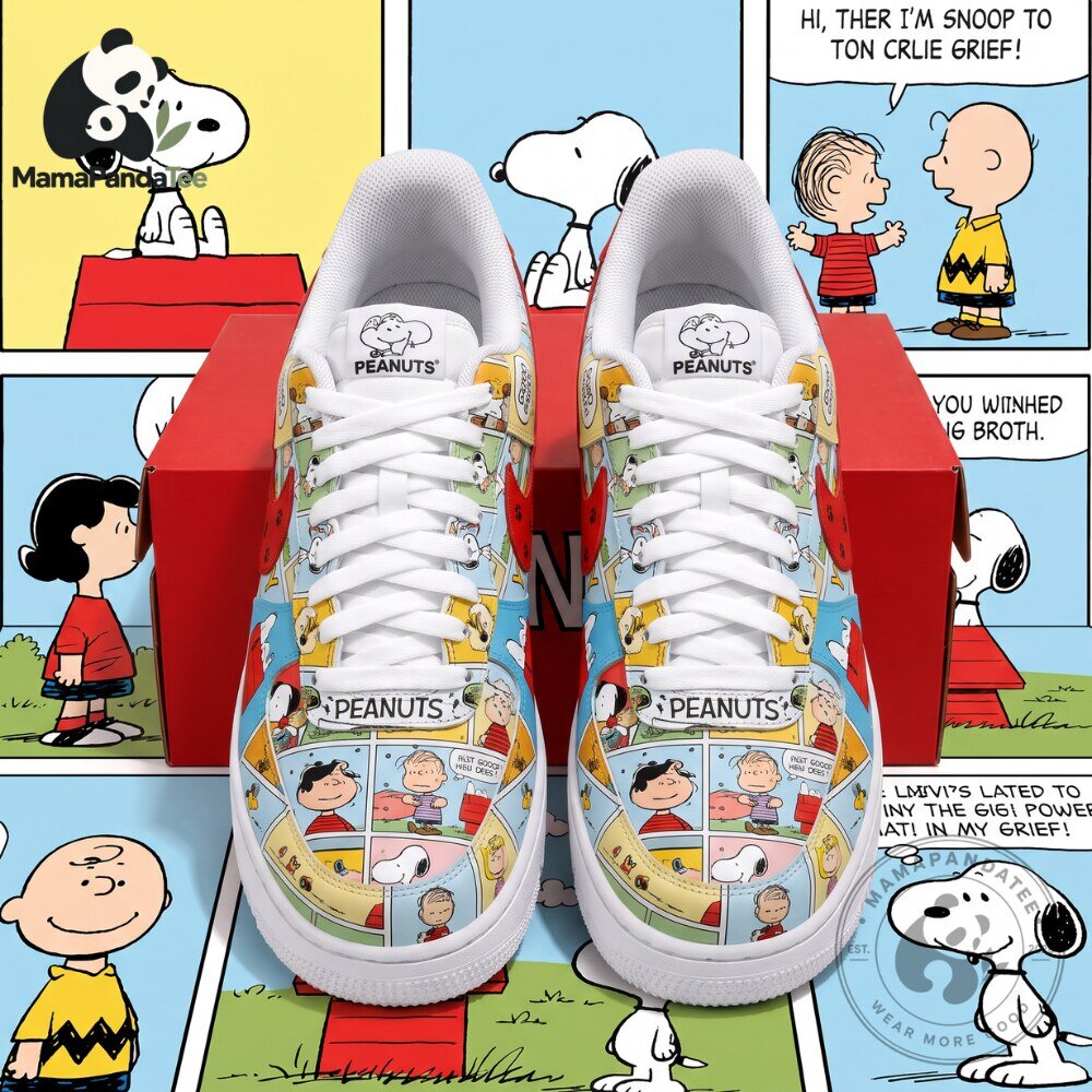Peanuts Snoopy & Charlie Brown Comic Strip Low Top Sneakers
