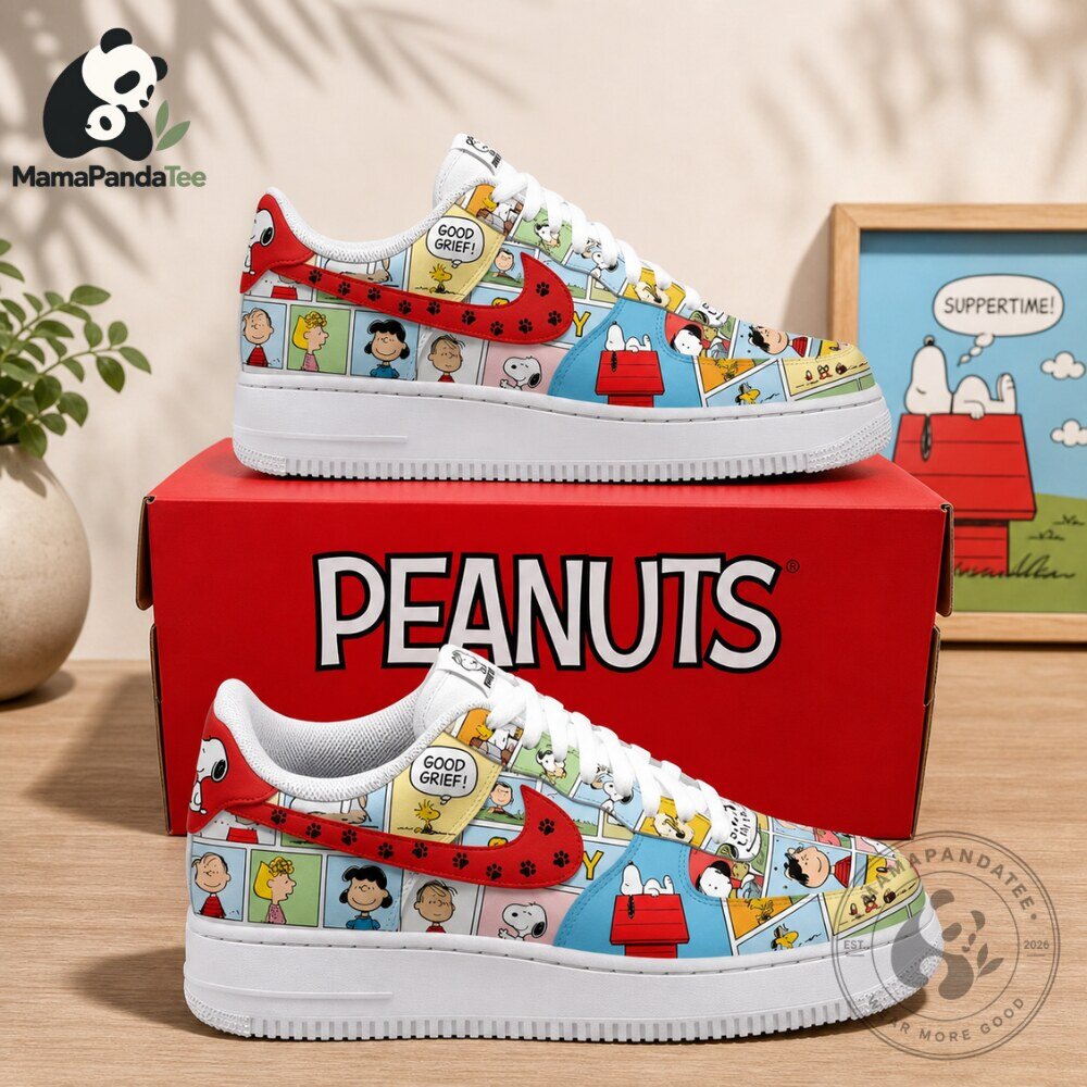Peanuts Snoopy & Charlie Brown Comic Strip Low Top Sneakers 6 Peanuts Snoopy & Charlie Brown Comic Strip Low Top Sneakers
