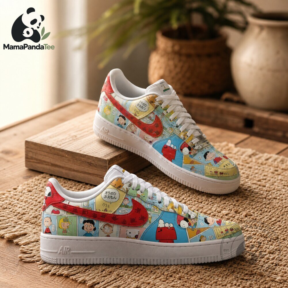 Peanuts Snoopy & Charlie Brown Comic Strip Low Top Sneakers 7 Peanuts Snoopy & Charlie Brown Comic Strip Low Top Sneakers