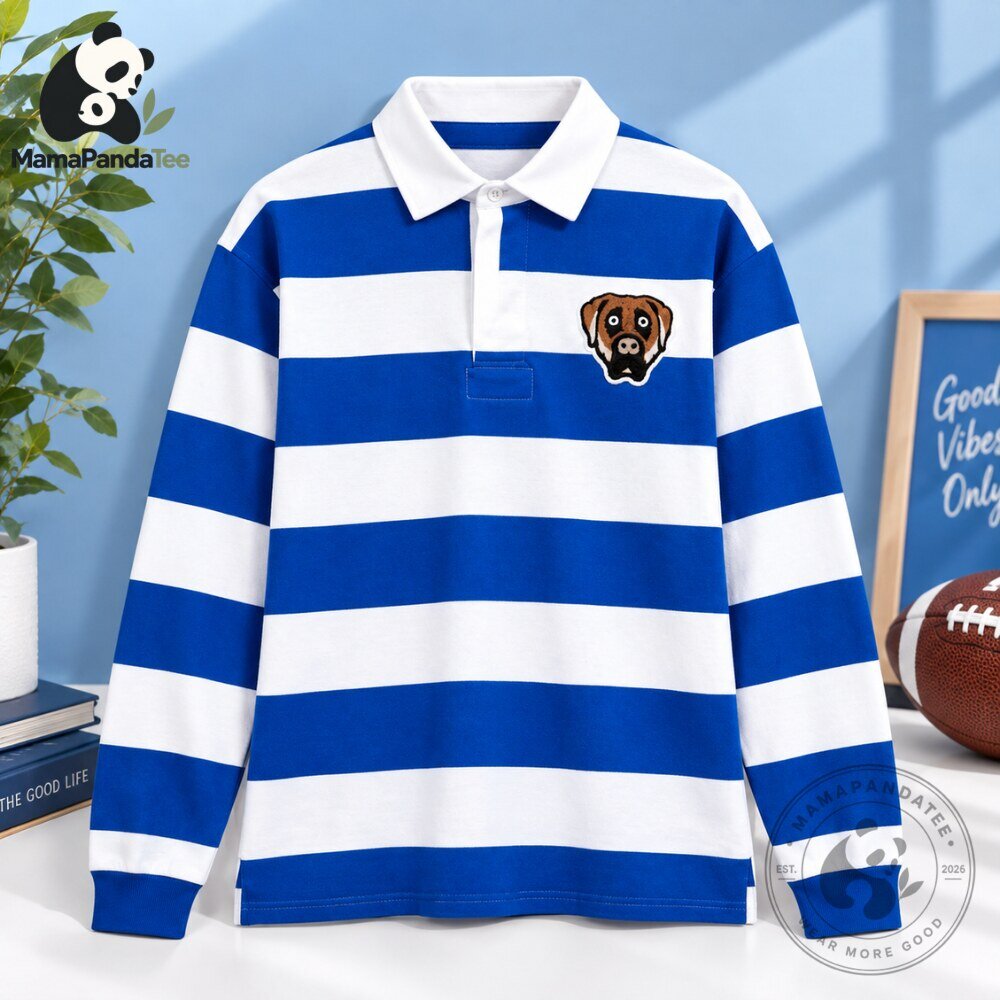 Striped Long Sleeve Rugby Shirt with Dog Patch 2026 4 Striped Long Sleeve Rugby Shirt with Dog Patch 2026