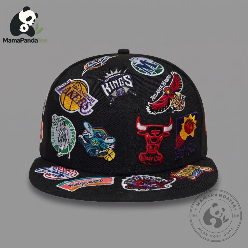 NBA All Teams Multi Logo Patches Snapback Hat