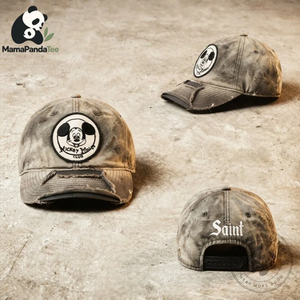 Mickey Mouse Club Distressed Baseball Cap Hat 7 Mickey Mouse Club Distressed Baseball Cap Hat