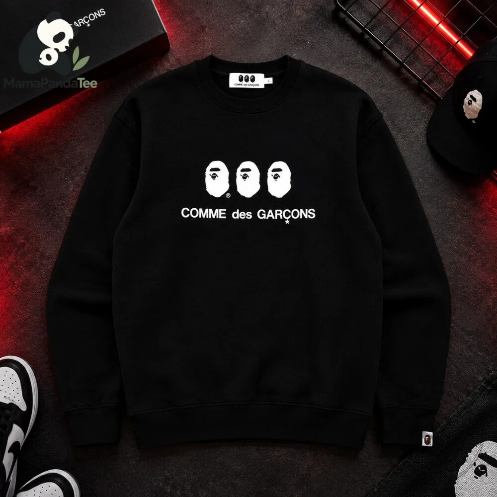 COMME des GARCONS x A Bathing Ape Black Crewneck Sweatshirt