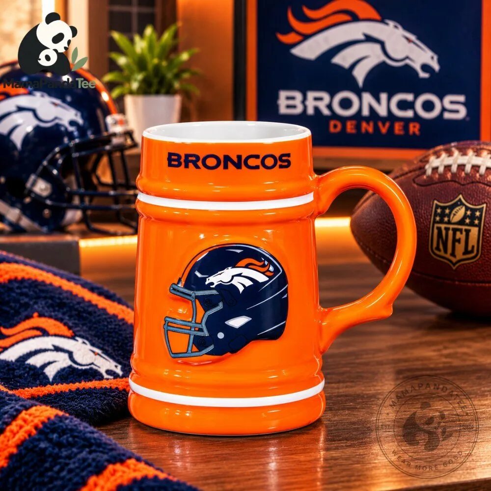 Denver Broncos 24oz Ceramic Stein Cup 4 Denver Broncos 24oz Ceramic Stein Cup