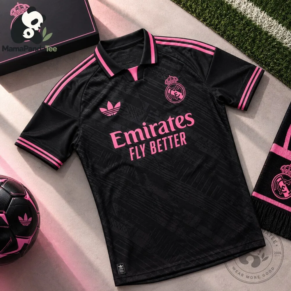 "Must-Have Sports Apparel and Unique Collectibles for 2023 Enthusiasts" 1 Real Madrid x Adidas Black and Pink Football Jersey