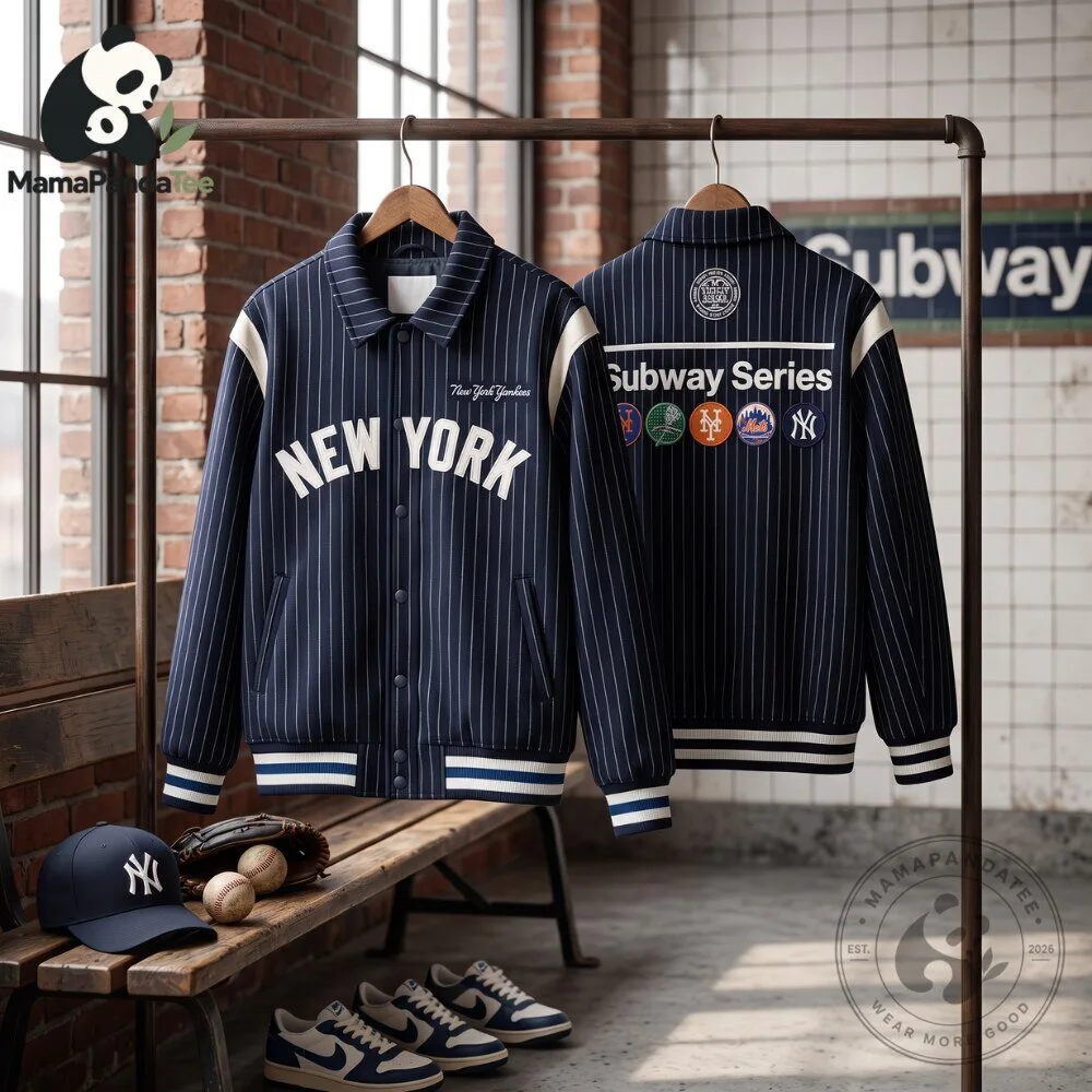 New York Yankees Subway Pinstripe Bomber Jacket