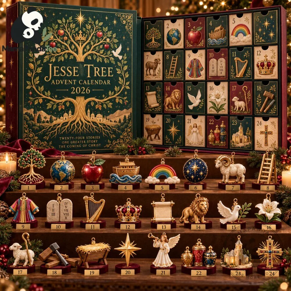 Jesse Tree Advent Calendar 2026 24 Christian Ornaments and Christmas Storybook
