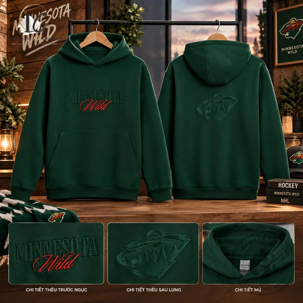 Green Minnesota Wild 2026 graphic hoodie
