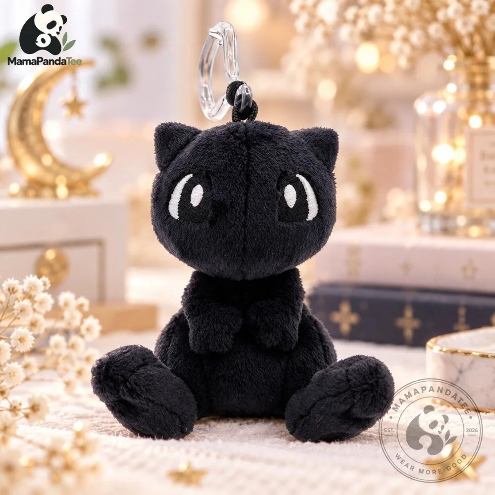 Black Cat Plush Keychain Mini Stuffed Animal Backpack Charm 3 Black Cat Plush Keychain Mini Stuffed Animal Backpack Charm