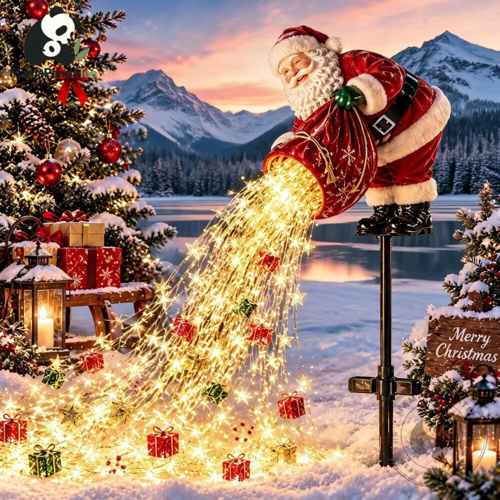 "Illuminate Your Garden with Solar Santa, Snowman, and Snoopy Decor" 15 Solar Santa Waterfall Lights 2026 Magical Outdoor Christmas Garden Decor