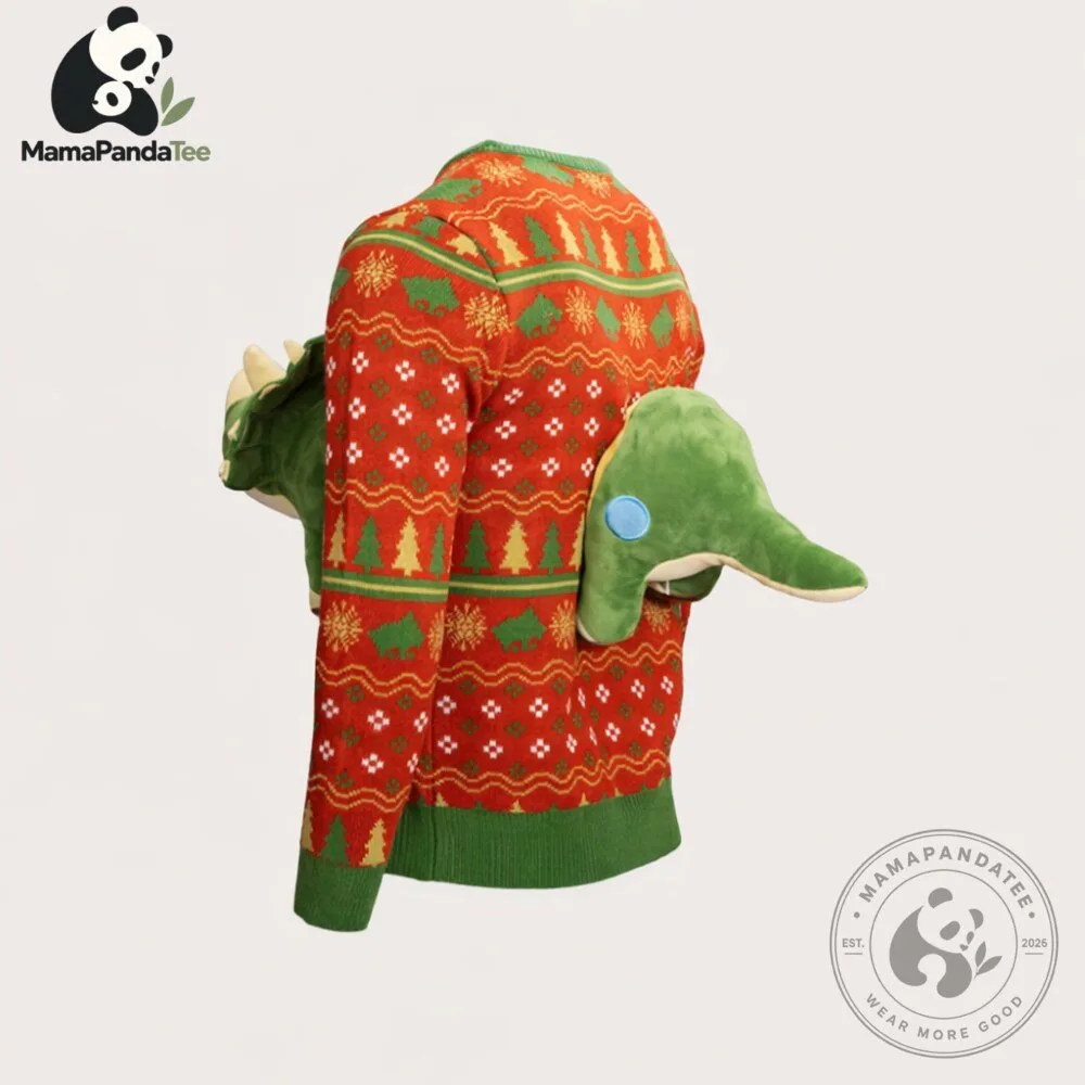 3D Triceratops Ugly Christmas Sweater 2026 5 3D Triceratops Ugly Christmas Sweater 2026