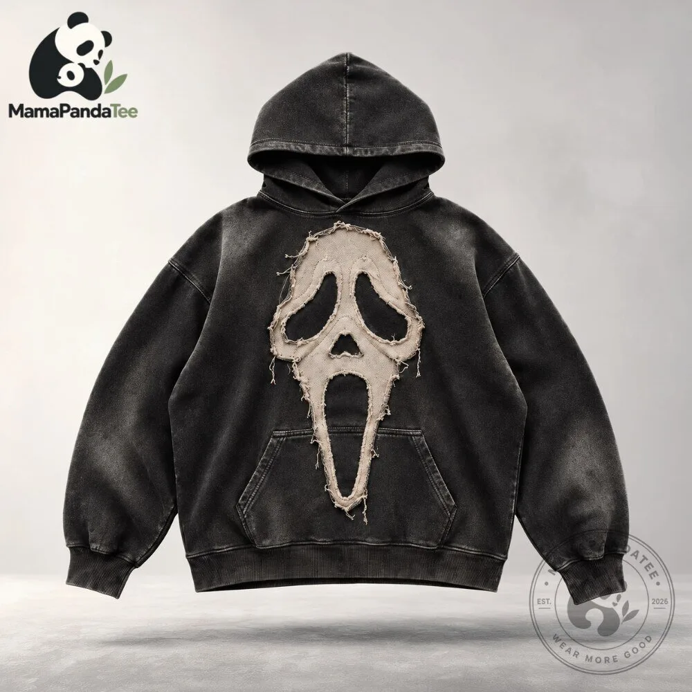 Ghostface Distressed Hoodie Scream Streetwear 2026