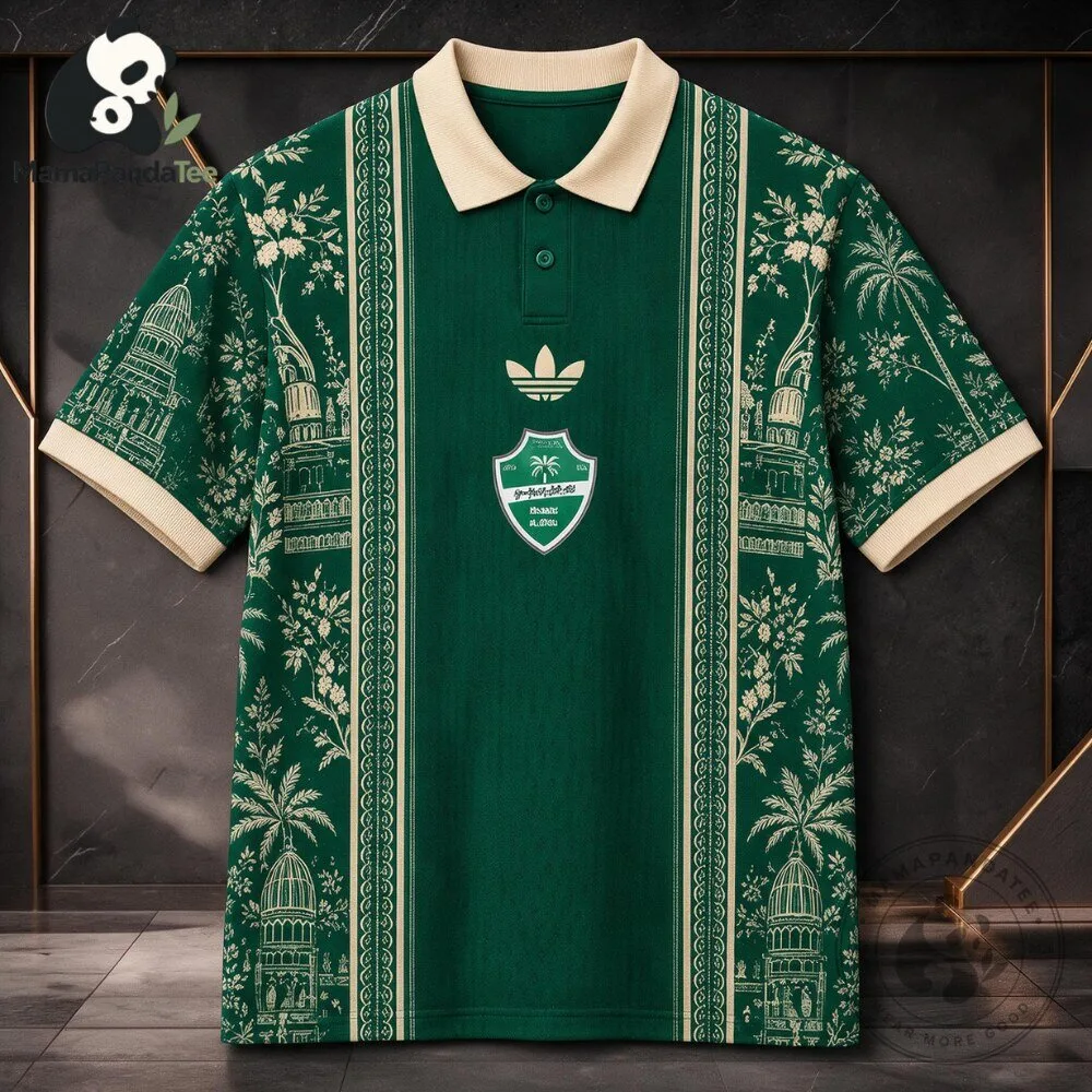 Al Ahli Saudi FC Green Polo Shirt Retro Culture Edition