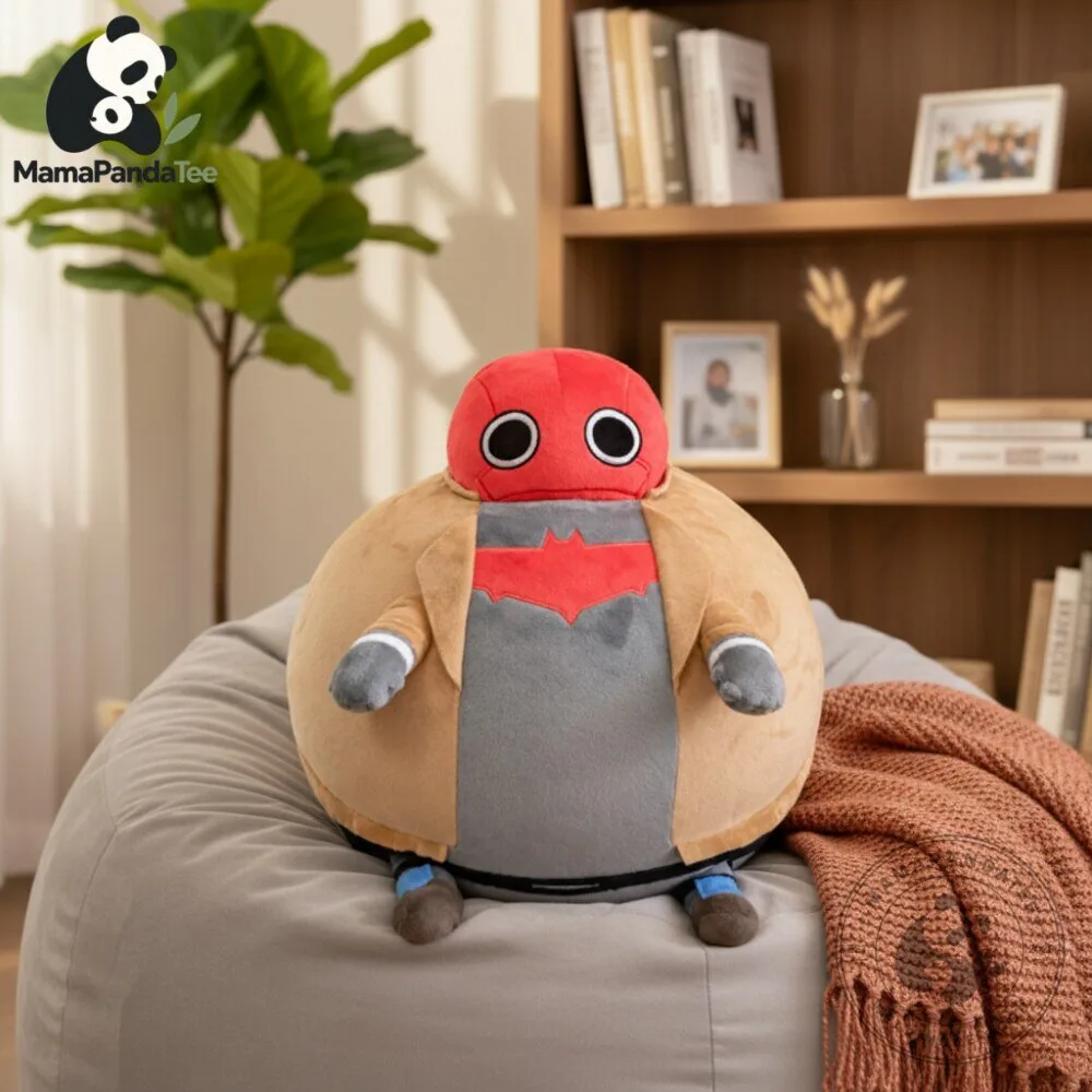 Fat Jason Todd Plush Doll Cute Round Red Hood Stuffed Toy