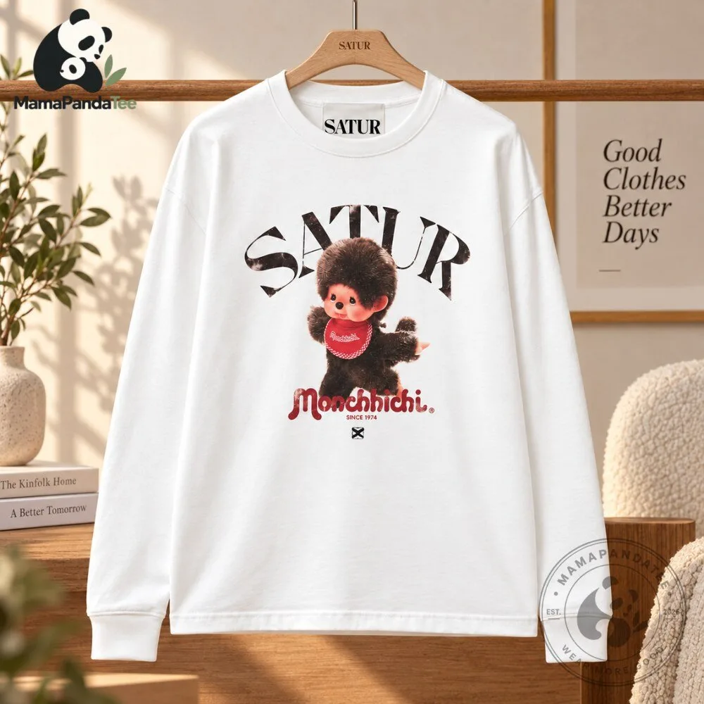SATUR x Monchhichi Arch Logo Long Sleeve Sweatshirt