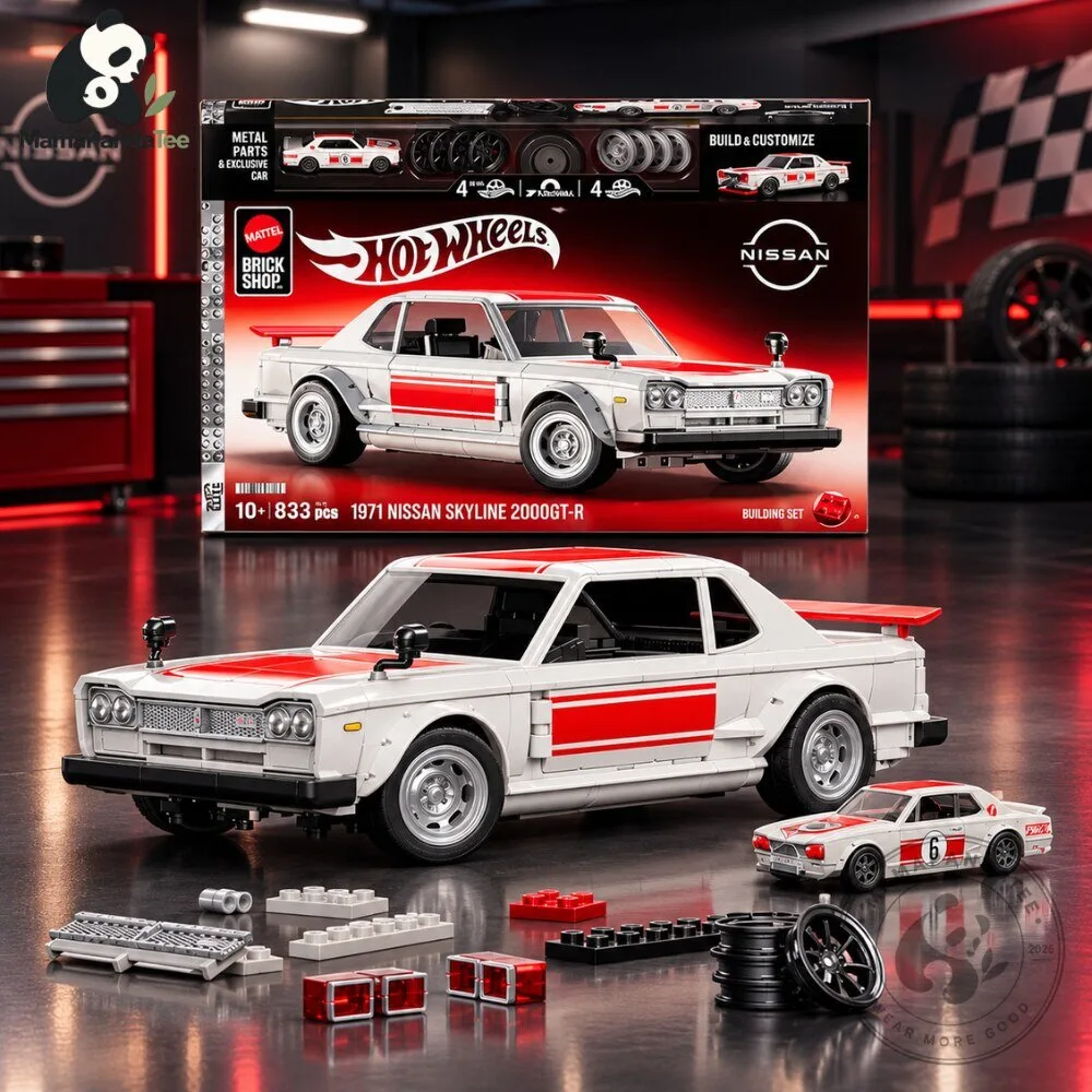 Mattel Brick Shop Hot Wheels 1971 Nissan Skyline 2000GT R Set JNL55