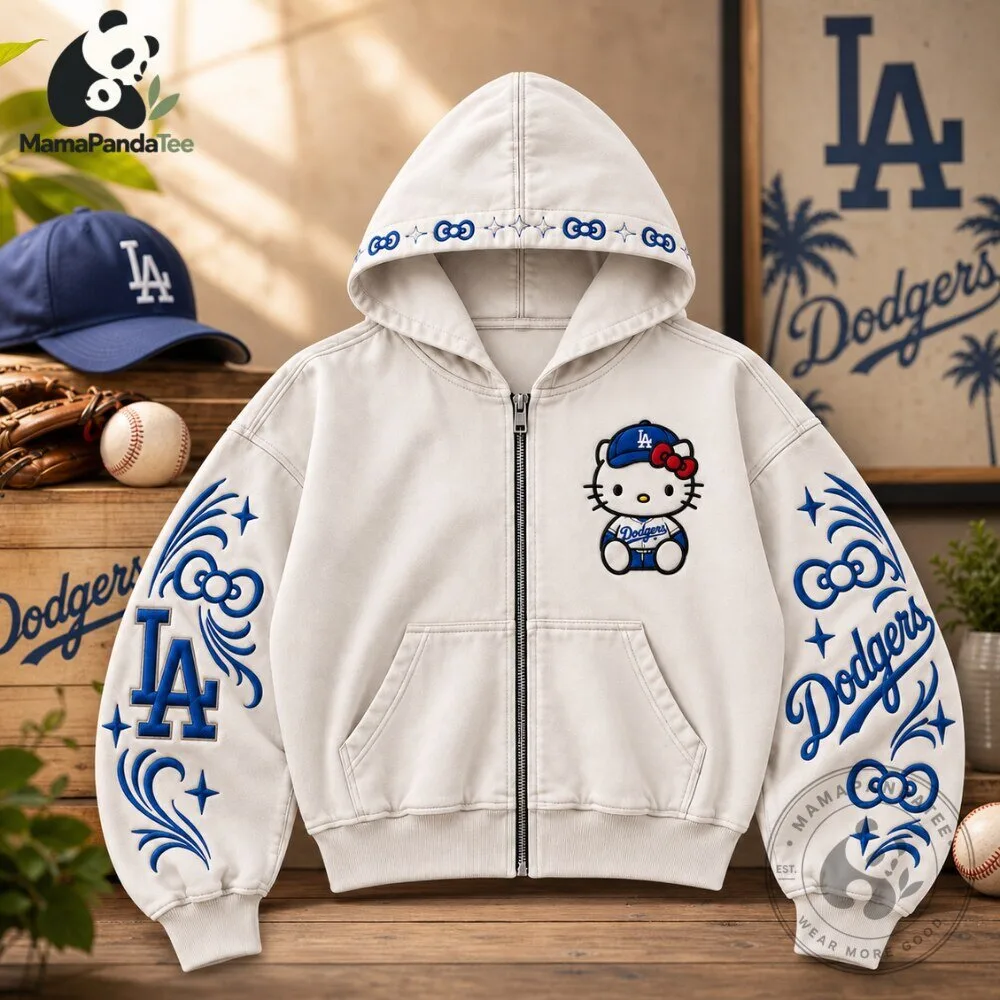 Hello Kitty Los Angeles Dodgers White Zip Up Hoodie 2026 7 Hello Kitty Los Angeles Dodgers White Zip Up Hoodie 2026