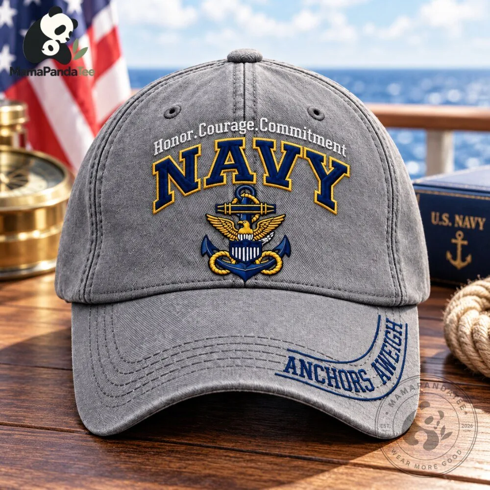 U S Navy Veteran Baseball Cap Honor Courage Commitment Hat