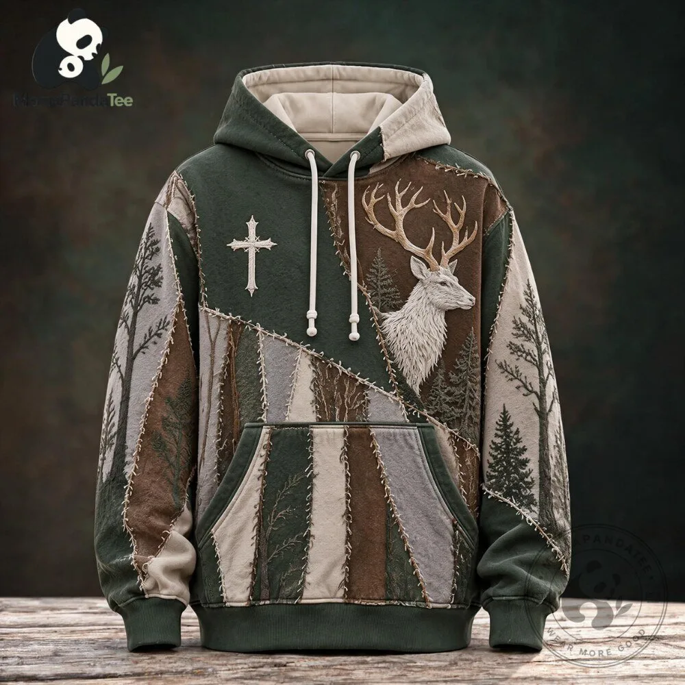 Men's Patchwork Deer Hunting Hoodie Retro Camo Outdoor Sweatshirt 6 Men's Patchwork Deer Hunting Hoodie Retro Camo Outdoor Sweatshirt