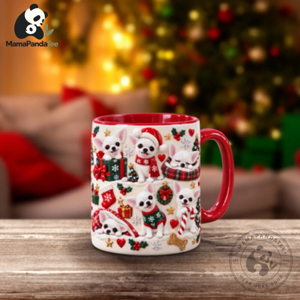 Christmas Chihuahua Ceramic Mug Dog Lover Gift 6 Christmas Chihuahua Ceramic Mug Dog Lover Gift