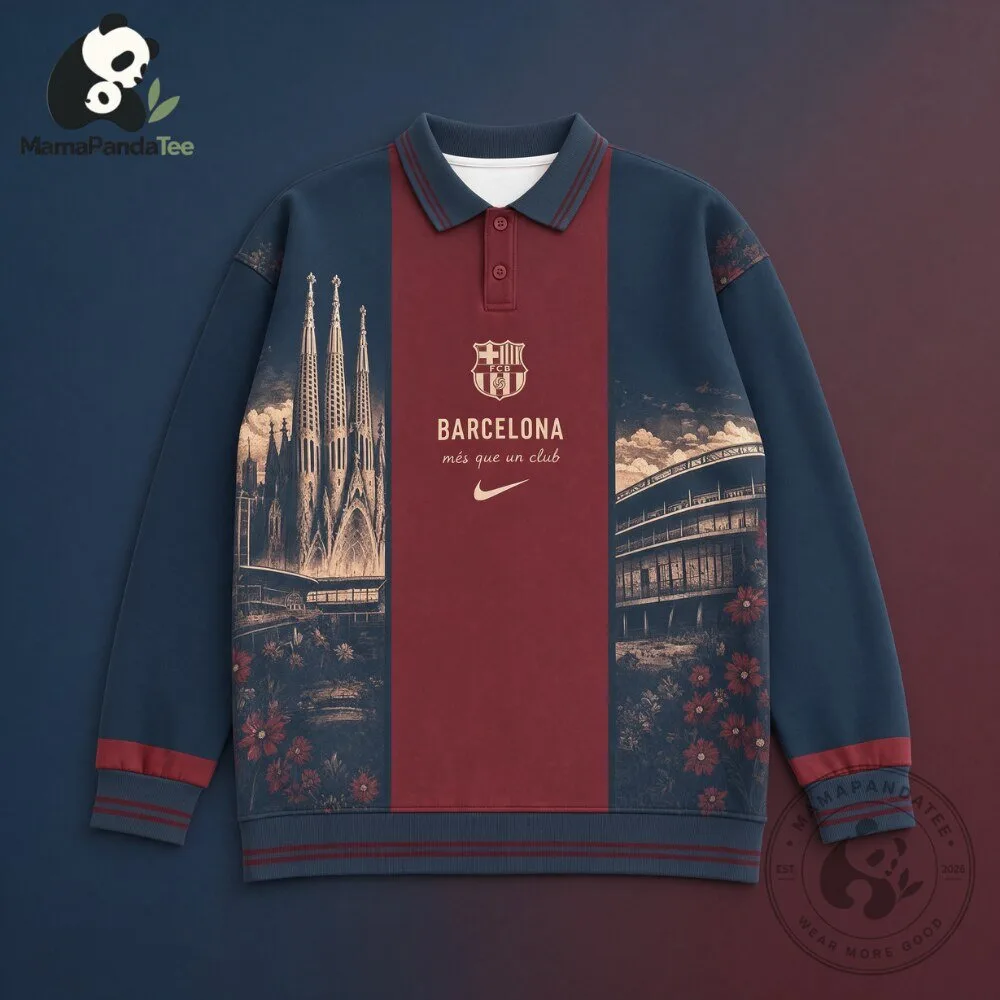 FC Barcelona Heritage Concept Polo Sweatshirt 2026 Edition 7 FC Barcelona Heritage Concept Polo Sweatshirt 2026 Edition