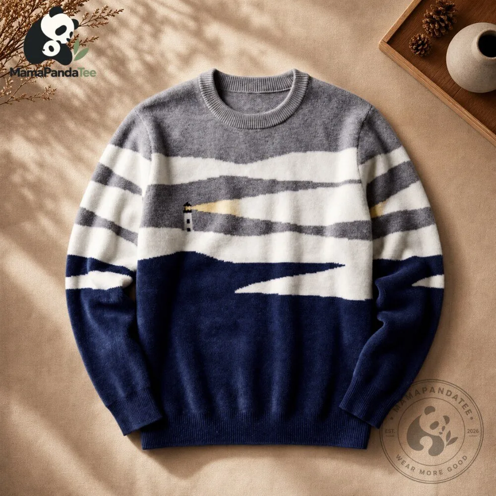 Lighthouse Jacquard Aesthetic Landscape Crewneck 6 Lighthouse Jacquard Aesthetic Landscape Crewneck
