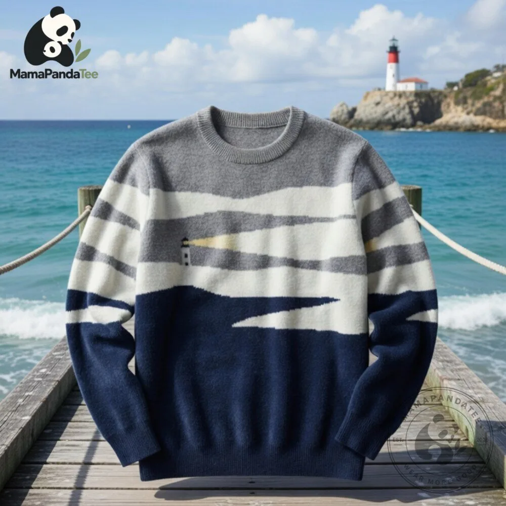 Lighthouse Jacquard Aesthetic Landscape Crewneck 7 Lighthouse Jacquard Aesthetic Landscape Crewneck