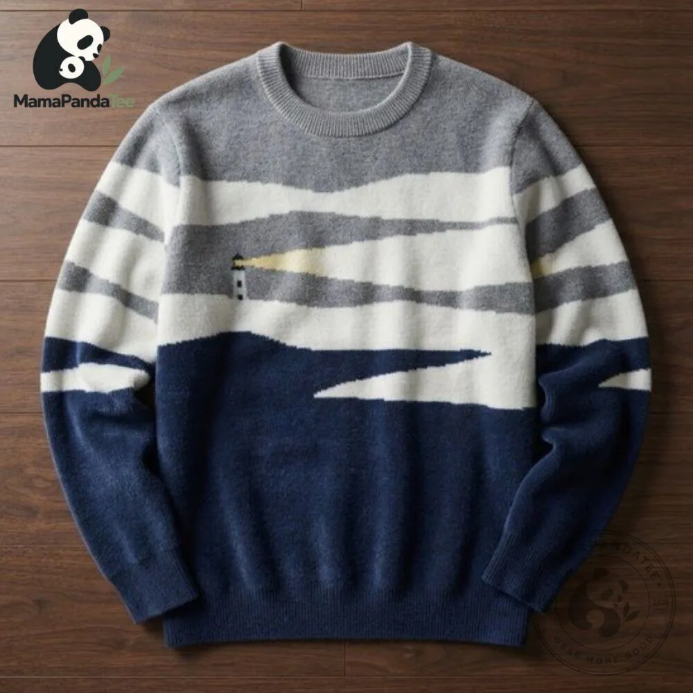 Lighthouse Jacquard Aesthetic Landscape Crewneck 9 Lighthouse Jacquard Aesthetic Landscape Crewneck