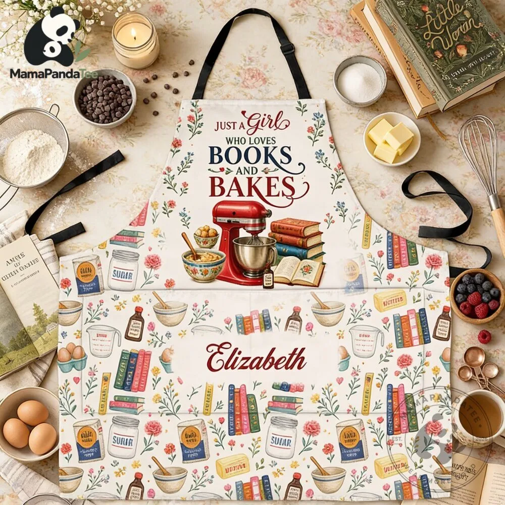 Personalized Just a Girl Who Loves Books and Bakes Apron 6 Personalized Just a Girl Who Loves Books and Bakes Apron