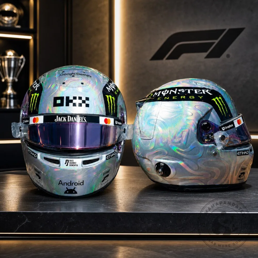 Lando Norris 2026 US GP Mini Chrome Helmet 7 Lando Norris 2026 US GP Mini Chrome Helmet