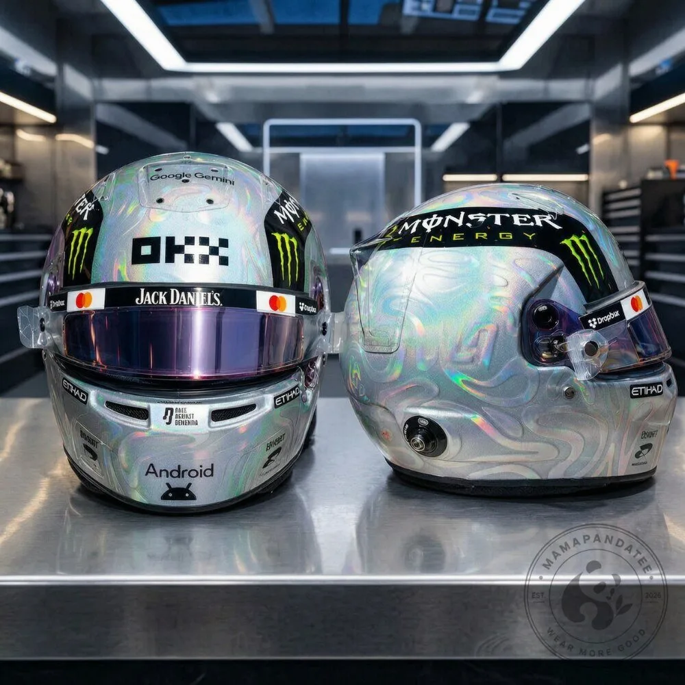 Lando Norris 2026 US GP Mini Chrome Helmet 8 Lando Norris 2026 US GP Mini Chrome Helmet