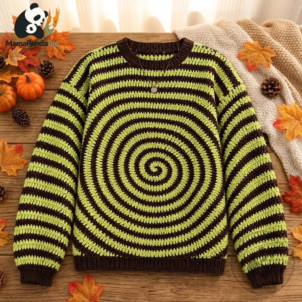 2026 spiral patterned sweater