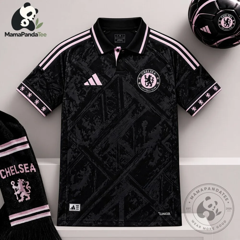 Chelsea Black Pink Adidas Polo Concept Jersey 2026 5 Chelsea Black Pink Adidas Polo Concept Jersey 2026