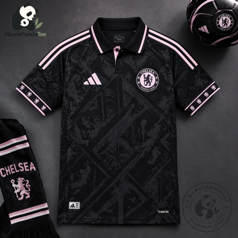 Chelsea Black Pink Adidas Polo Concept Jersey 2026 6 Chelsea Black Pink Adidas Polo Concept Jersey 2026