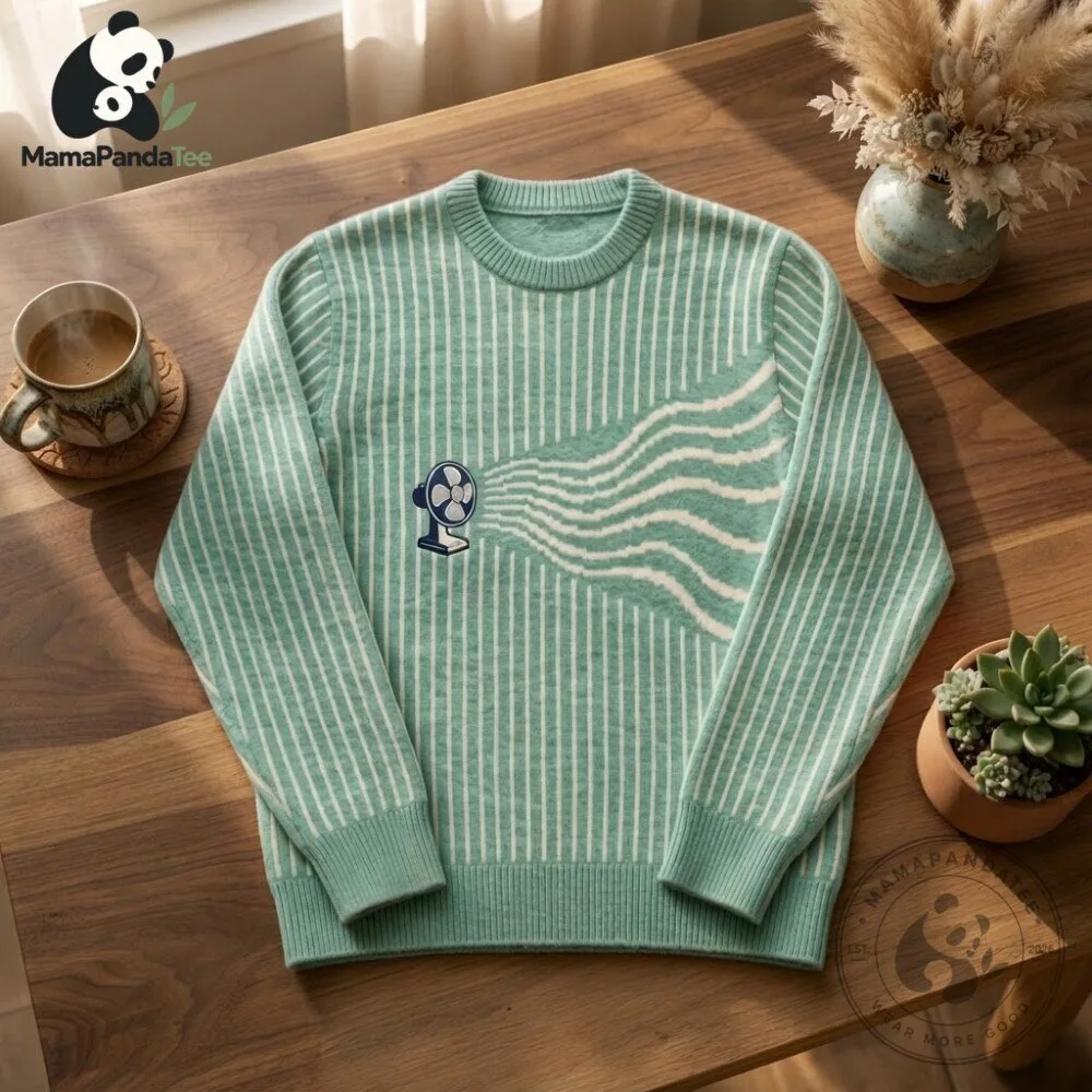 Electric Fan Optical Illusion Striped Sweater
