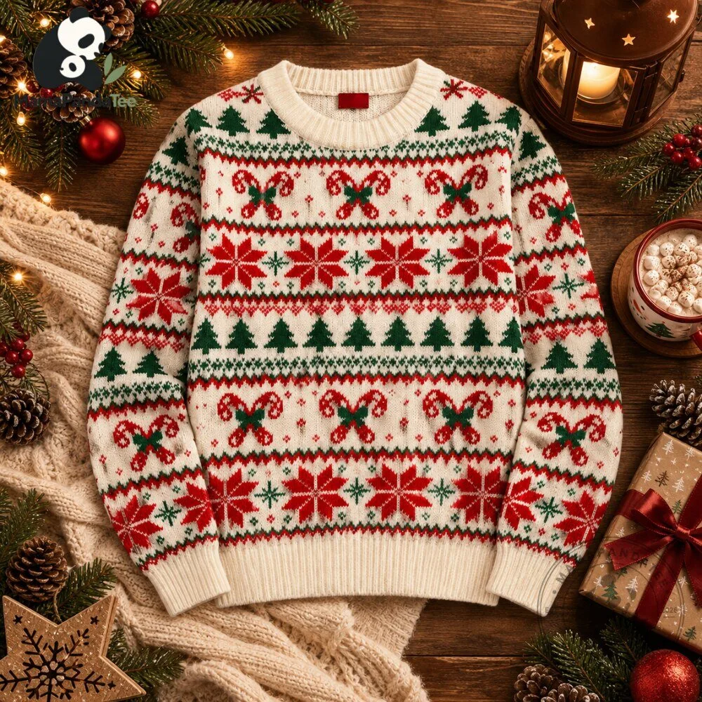 Cozy Knit Christmas Tree & Candy Cane Ugly Holiday Sweater 2026 5 Cozy Knit Christmas Tree & Candy Cane Ugly Holiday Sweater 2026