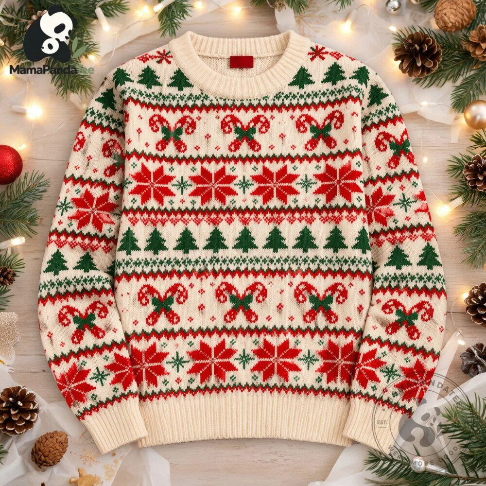Cozy Knit Christmas Tree & Candy Cane Ugly Holiday Sweater 2026 7 Cozy Knit Christmas Tree & Candy Cane Ugly Holiday Sweater 2026