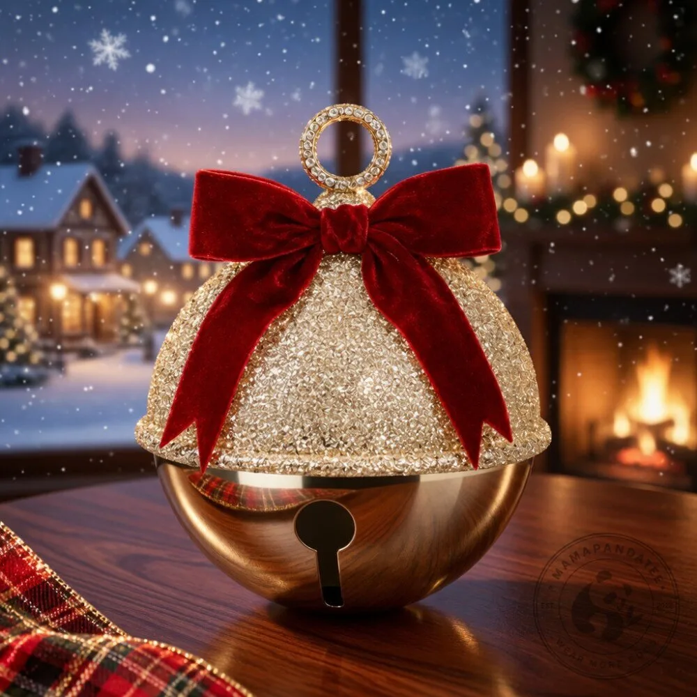 Beat Gold Glitter Jingle Bell Ornament 2026 6 Beat Gold Glitter Jingle Bell Ornament 2026