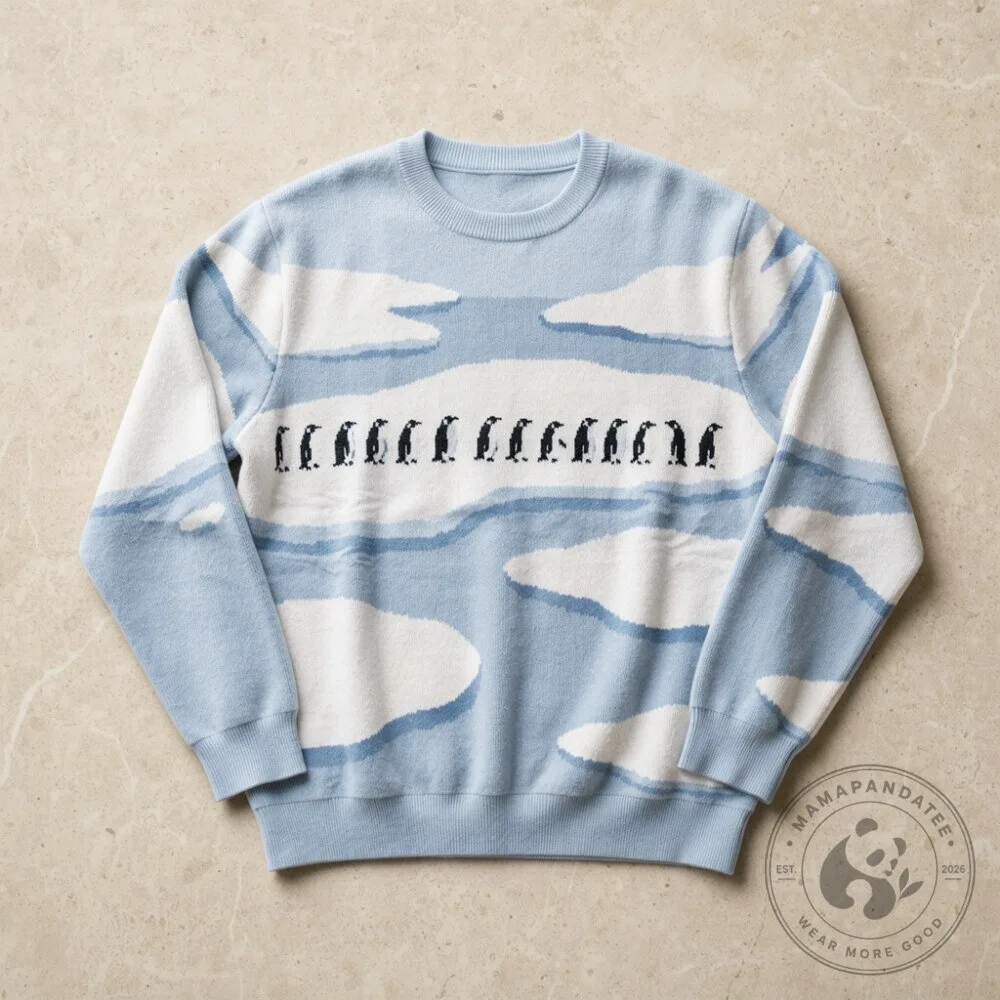 Cute Penguin Parade Sweashirt Blue Sky & Clouds Aesthetic Pullover 7 Cute Penguin Parade Sweashirt Blue Sky & Clouds Aesthetic Pullover